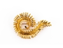 Tiffany & Co. 18k Yellow Gold Schlumberger Magnificent Stylized Furling Feather Brooch