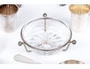 Silver Plate, Crystal And Cobalt Glass Serving Wares