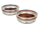 Pair Of Quality Silverplate Wine Coasters