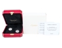 Cartier Sterling Silver Promotional Wax Seal Logo Motif Cufflinks, With Box 