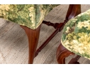 Pair Of Custom Upholstered Mahogany Swan Neck Armchairs