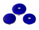 Collection Of Three English Sterling Silver And Enamel Compacts