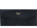 Cartier Black Leather Single Card Holder, Must De Cartier