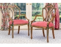 Lavish Pair Of Edwardian Style Painted Satinwood Shield-Back Arm Chairs