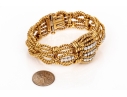 David Webb 18k Yellow Gold Stunning Vintage Diamond Set Rope Motif Bracelet, With Hidden Watch