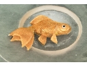 Large Quality Decorative Glass Bowl With Raised And Gilt Finished Koi Fish