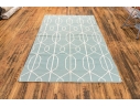 Hand Woven Wool Abstract Carpet, 8' X 5'-1