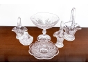 Collection Of Six Pressed Glass Table Pieces