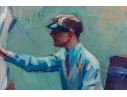Oil On Board, Artist At Easel