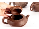 Collection Of Five Traditional Chinese Yixing Zisha Clay Teapots
