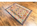 Hand Woven Wool Kilim Accent Carpet, 6'-9