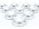Set Of Ten Herend Hungary Hand-Painted Porcelain Tea Cups And Saucers, Rothschild Bird (RO) Pattern