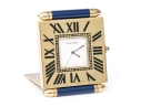 Cartier Vintage Quadrant Obus Blue Composite Deco Style Travel Clock