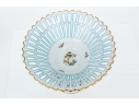 Rare Herend Hungary Hand-Painted Porcelain Reticulated Compote, Rothschild Bird (RO) Pattern