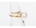 Tiffany & Co. 14k Yellow Simple Cultured Freshwater Pearl Solitaire Ring, Size 3, See Note