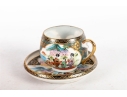 Japanese Satsuma-Style Porcelain Demitasse Cup And Saucer