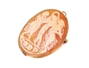 9k Yellow Gold Lovely Three Grace Motif Carved Cameo Brooch/pendant