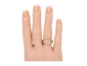 18k Yellow Gold Gorgeous Handmade Ring With Bezel Set Diamond, Size 5.75