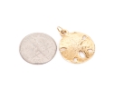 14k Yellow Gold Charming Sand Dollar Motif Pendant