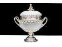 Silverplate And Glass Lidded Serving Bowl
