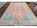 HAND KNOTTED WOOL PERSIAN OVER DYE CARPET, 9-7
