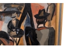 Signed Lansé Oil On Canvas, Cafe Interior