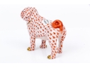 Herend Hungary Hand-Painted Porcelain Bulldog, Rust Fishnet Pattern, First Edition