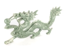 Chinese Carved Green Serpentine Hardstone Dragon