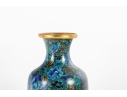 Blue Cloisonné Enamel Vase With Floral Decoration