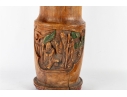Carved Asian Bamboo Brush Vase