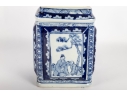 Late Qing Dynasty Blue/White Porcelain Tea Jar