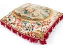 Antique French Aubusson Accent Pillow