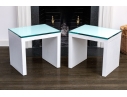 Pair Of Glass Top Accent Tables