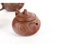 Collection Of Five Traditional Chinese Yixing Zisha Clay Teapots