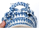 Two Decorative Blue And White Porcelain Twin Handled Serving Bowls
