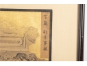 Pair Of Gilt Vintage Chinese Ink Illustrations 