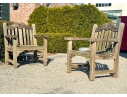 Pair Of Smith & Hawken Teak Armchairs
