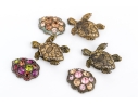 Group Of Three Jay Strongwater Tiny Turtle Form Boxes Set With Stones 