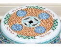 Two Chinese Famille Rose Enameled Porcelain Garden Stools