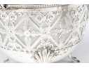 Compatible Pair Of Antique Sterling Silver And Silverplate With White Opaline Glass Baskets