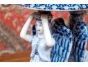 Decorative Blue And White Porcelain Compote Centerpiece