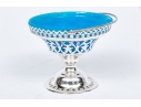 Silverplate And Opaline Glass Basket