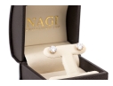 Pair Of 14K Yellow Gold And CZ Earrings, Boxed