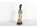 Vintage Chinese Cloisonne Enamel And Ormolu Guanyin Sculpture