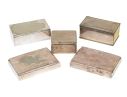 Collection Of Five Vintage Silverplate Humidors