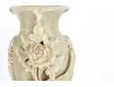 Carved Soapstone Vase With Floral Motif