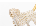 Herend Hungary Hand-Painted Porcelain Dog, Butterscotch Fishnet Pattern