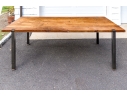 Wooden Dining Table On Steel Legs - For Upcycle