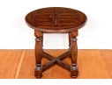 Pair Of Bausman Carved And Finished Circular End Tables