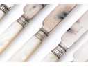 Set Of Antique English Mother Of Pearl Handled Knives, 28 Pieces